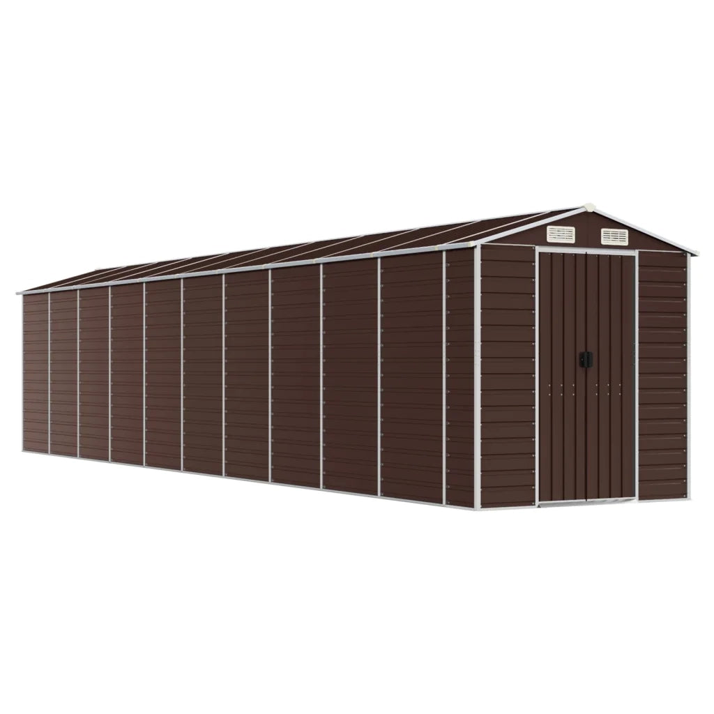 Capanno da Giardino Marrone 191x895x198 cm in Acciaio Zincato 3188273