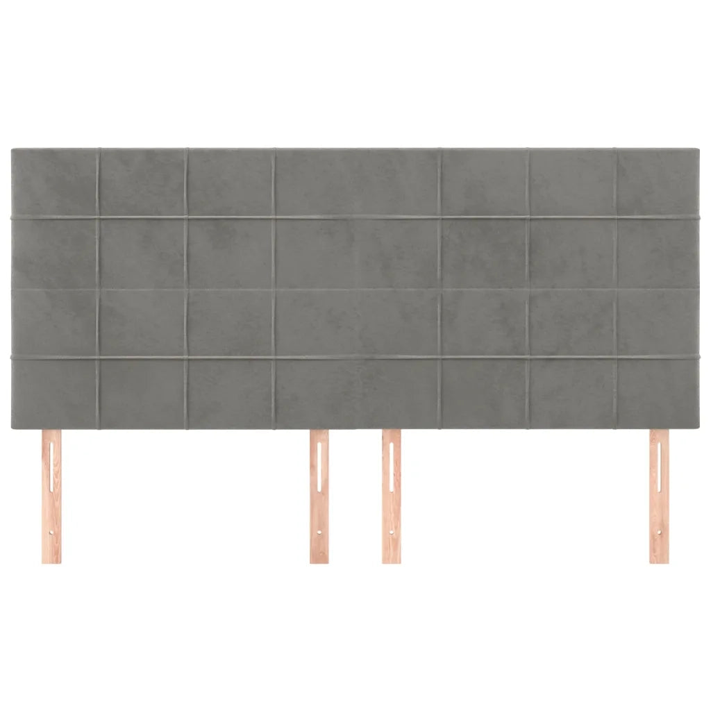 Testiera | Testata Grigio Chiaro 180x5x118/128 cm Velluto