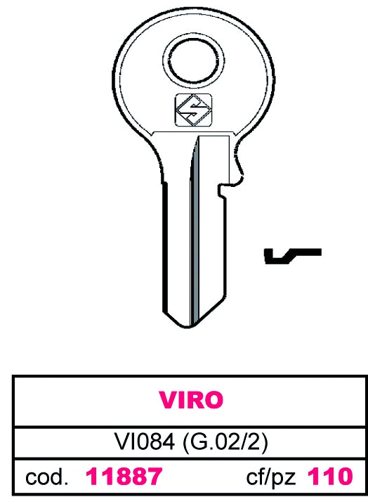 Silca CHIAVE OTTONE VI084 (G.VAC 2) VIRO 20.00 pz