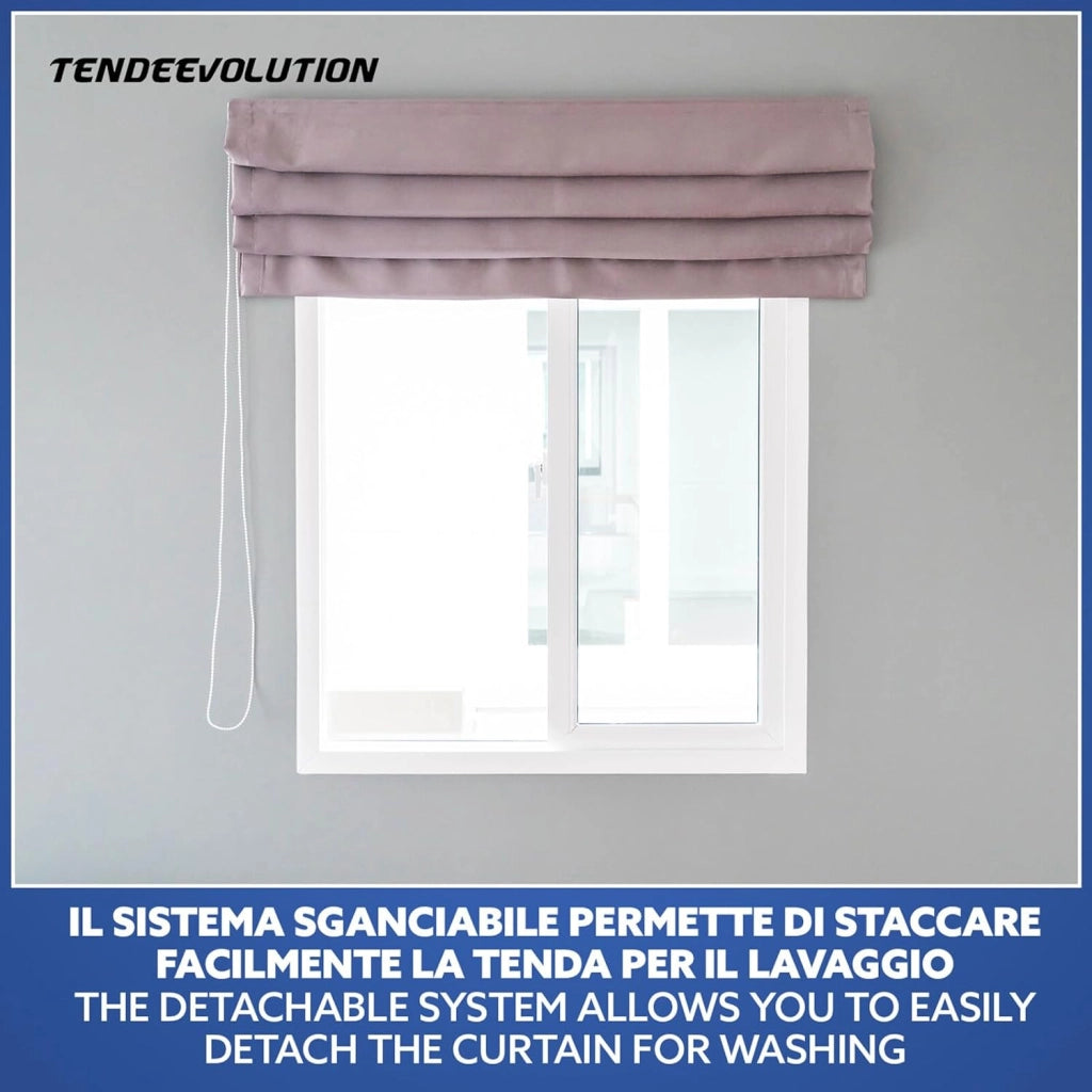 BASTONE BINARIO PER TENDA A PACCHETTO CON 9 CALATE A SGANCIO RAPIDO IN ALLUMINIO BIANCO LUNGHEZZA 300 CM Attacco Soffitto COMANDO A SINISTRA