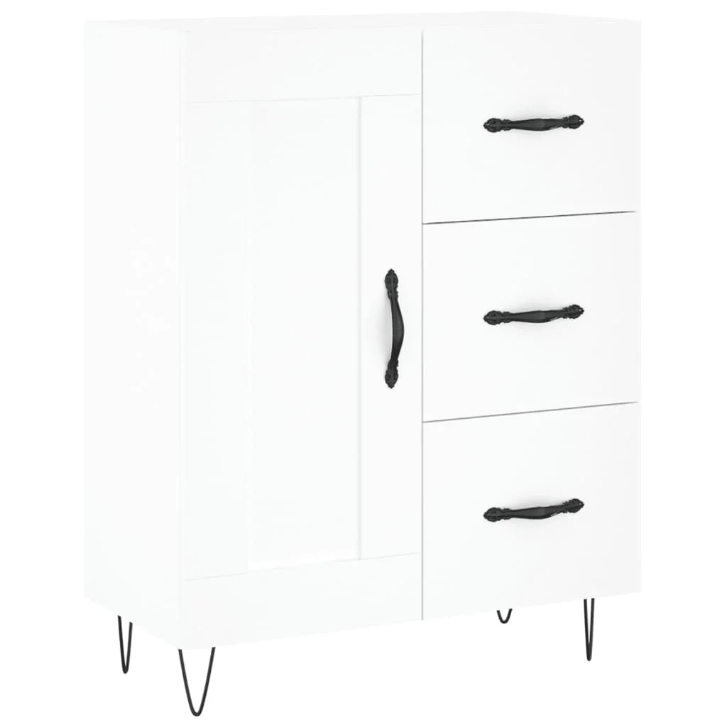 Buffet credenza cassettiera mobiletto mobile contenitore organizer per cucina soggiorno salotto 69,5 x 34 x 90 cm legno ingegnerizzato bianco 02_0030455