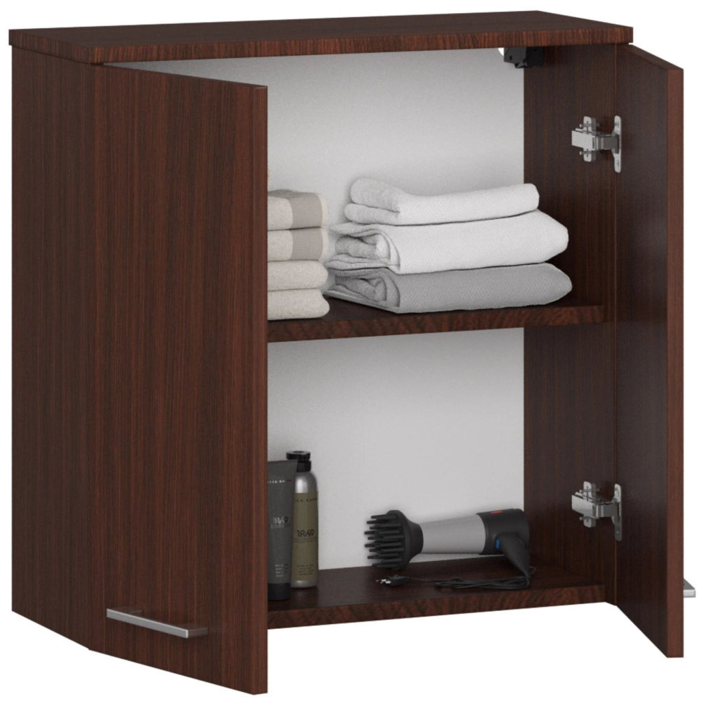 Mobile bagno sospeso AKORD FIN Wengé 60 cm 2 ante 60x22,5x60 cm
