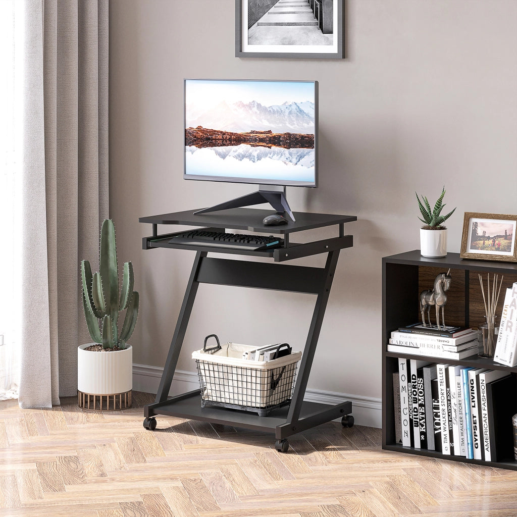 Scrivania per computer con ruote ¨C Zephmum ¨C Nero