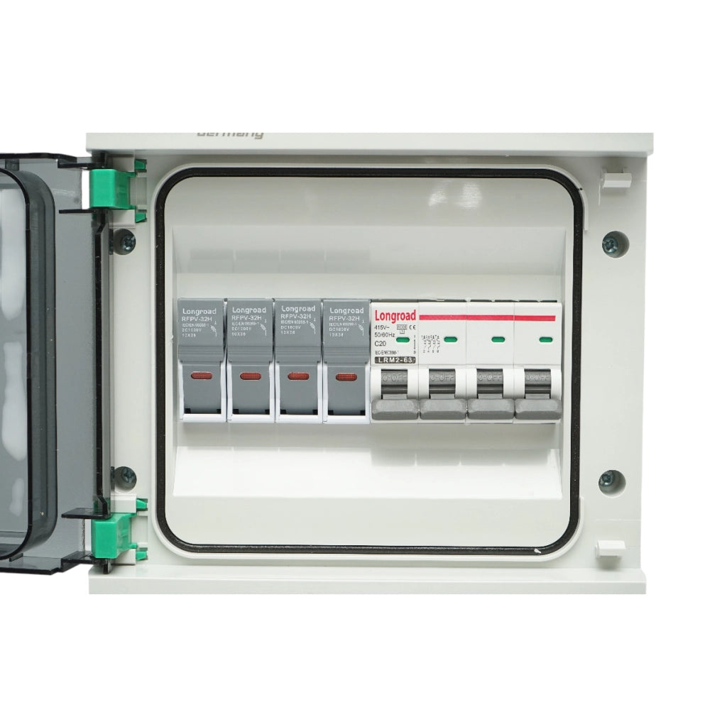 Quadro portafusibili a 8 moduli, dotato di trifase per impianti da 5-10KW Breckner Germany