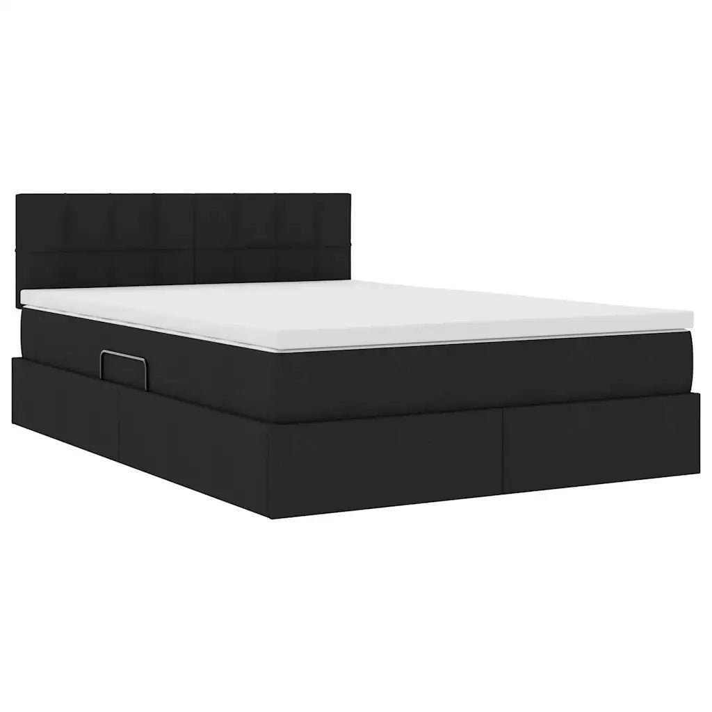 Letto con contenitore e materasso Nero 120 x 200 cm 3370514