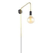 Lampada a sospensione Italux Malene E27 ottone/nero 62cm