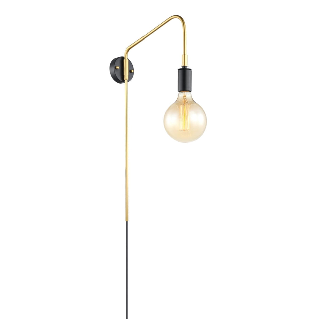 Lampada a sospensione Italux Malene E27 ottone/nero 62cm