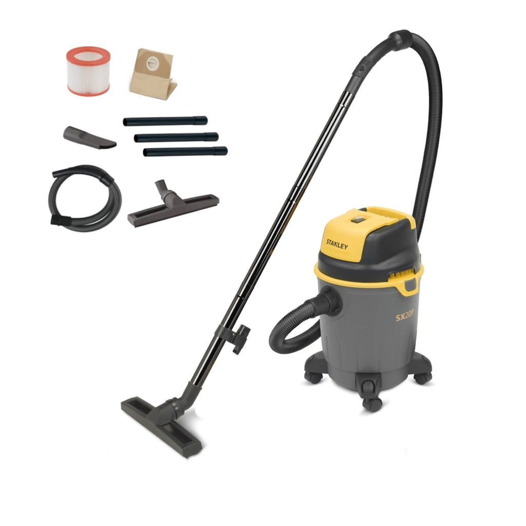 Aspiratore Solidi e Liquidi  Stanley SXVC20PE (Potenza assorbita  1200 W, Capacità fusto 20 l)