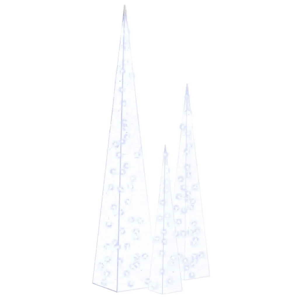 Set Coni di Luce LED Acrilico Decorativo Blu 60/90/120 cm CFW7122565