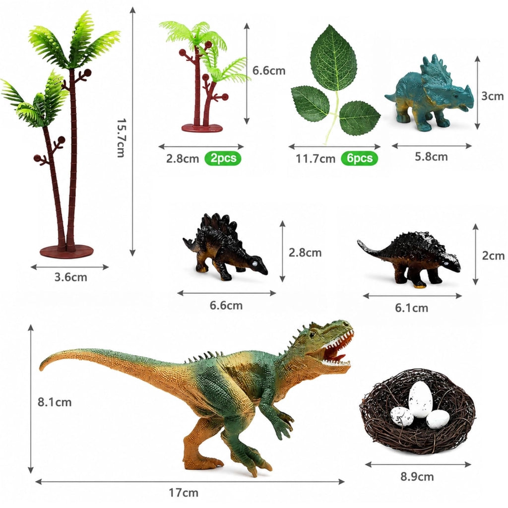 Set di decorazioni per torte a tema dinosauri, 26 pezzi, ideale per feste a tema giungla