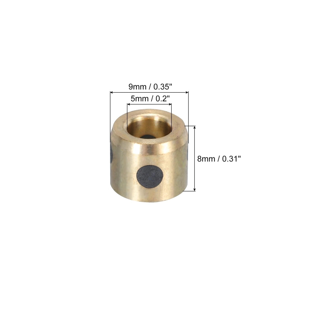 Bocchette in ottone con inserto in grafite, dimensioni 5x9x8 mm, confezione da 2 pezzi