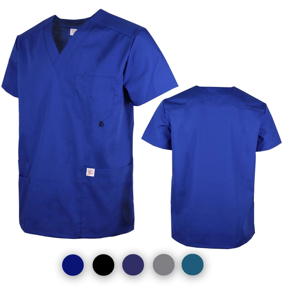 T-shirt da uomo in tessuto effetto spazzolato, scollo a V, maniche corte, taglia XXL, colore blu reale