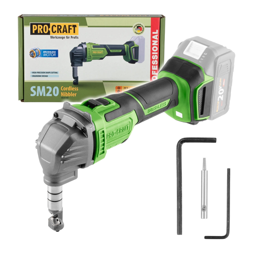 Cesoia a batteria per lamiera Procraft SM20, 20 V, 2,0 kg (senza batteria e caricabatterie)