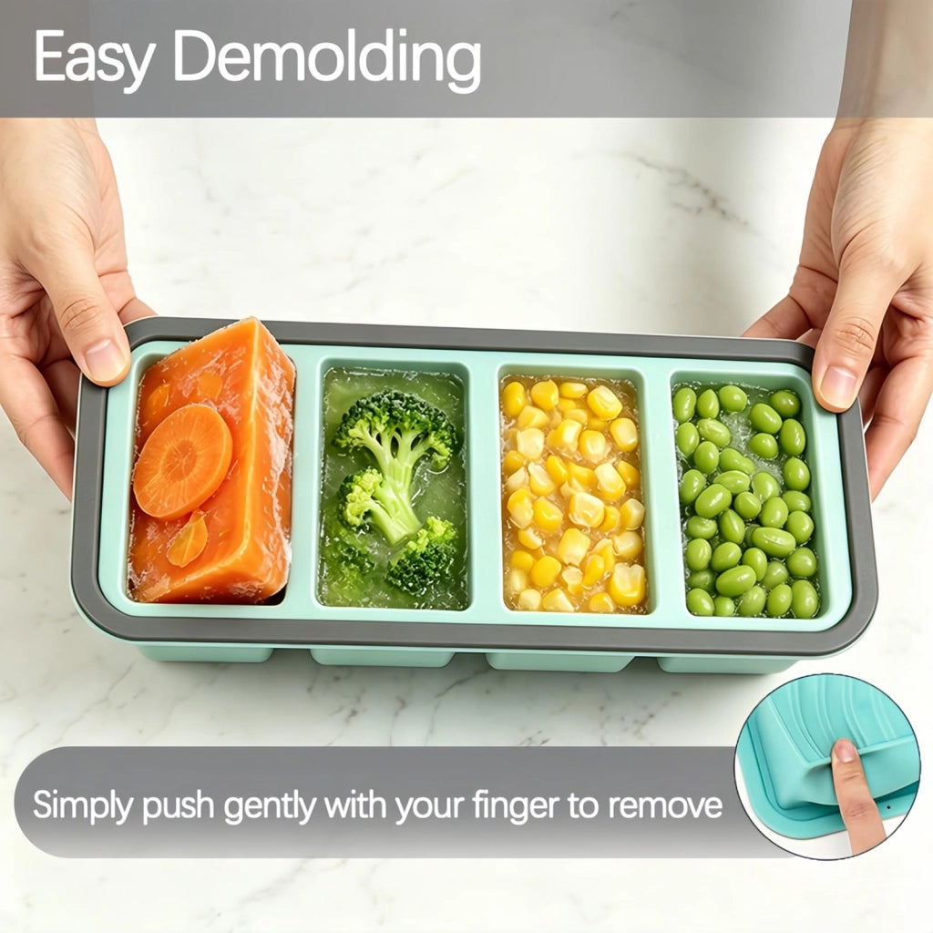 Set da 2 stampi in silicone extra grandi per il congelatore, con coperchio