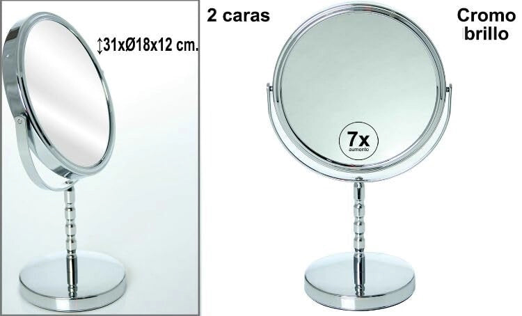 Specchio da bagno a doppio lato, ingrandimento 10x, acciaio inossidabile, dimensioni 31x18x12 cm