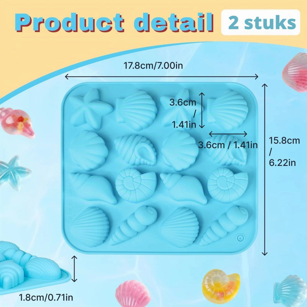 Stampi in silicone a forma di conchiglia, lumaca e stella marina, confezione da 2 pezzi, adatti per la cottura in forno