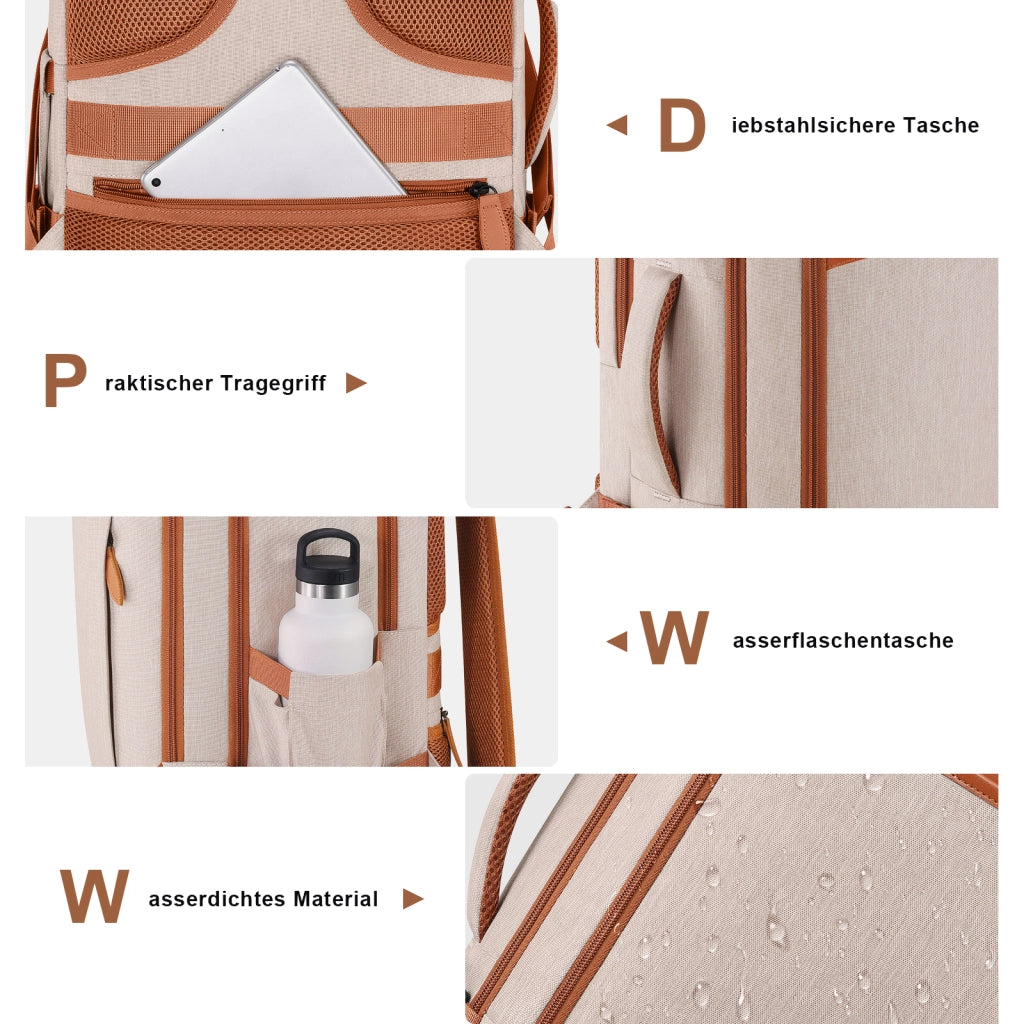 Zaino da viaggio espandibile 40 L con porta USB e 4 organizer
