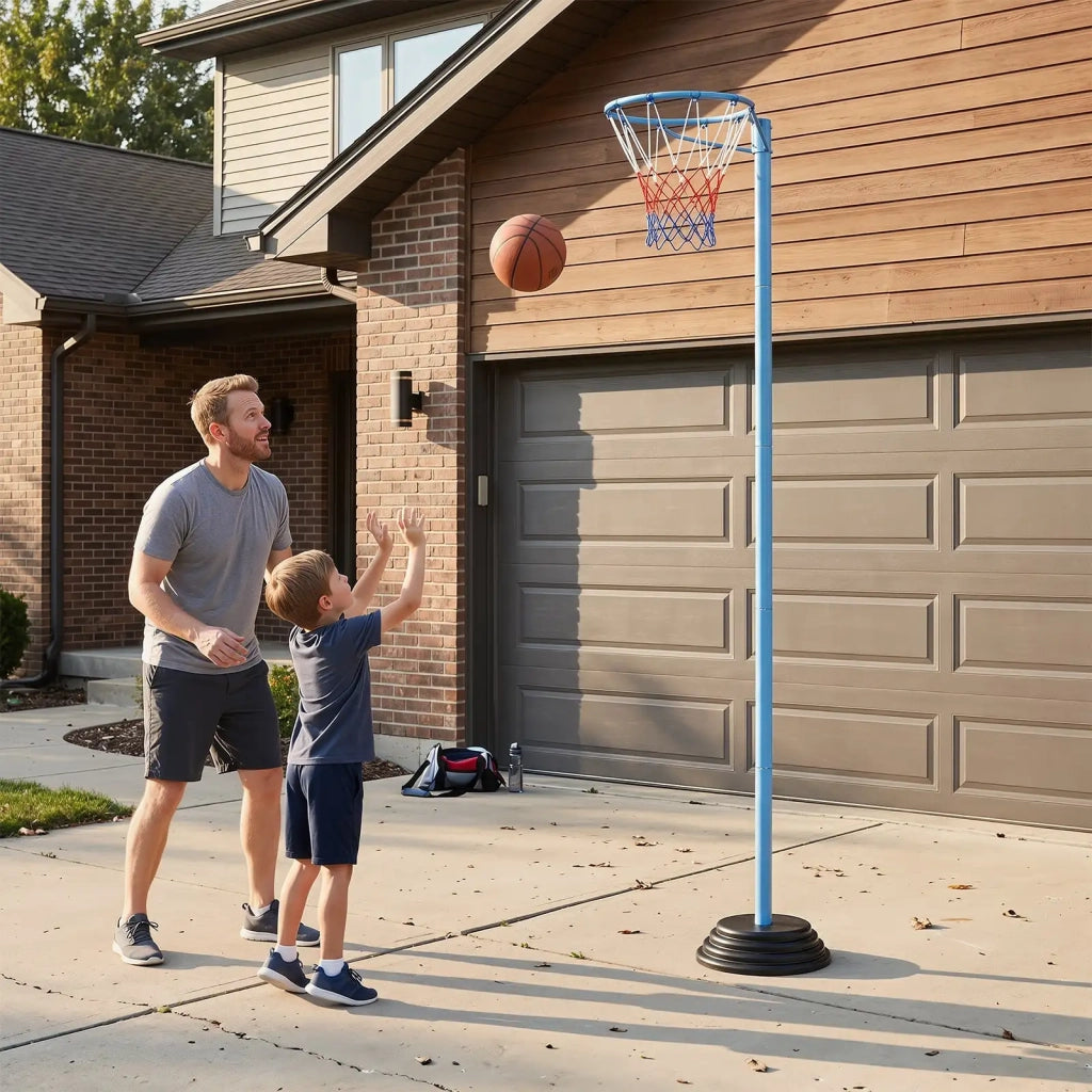 Canestro da basket autoportante con altezza regolabile 105-255 cm, base riempibile 20 kg, per giardino e cortile