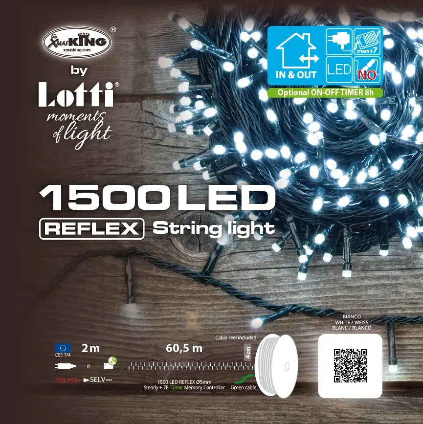 Catena lineare TLE 1500 LED BIANCO 2+60 ,5m