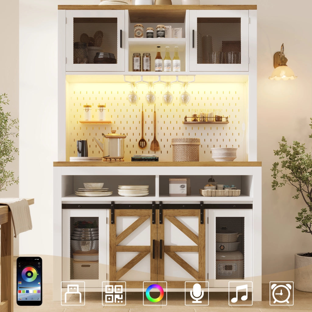 Armadio alto da cucina con porta USB bianco 120 cm