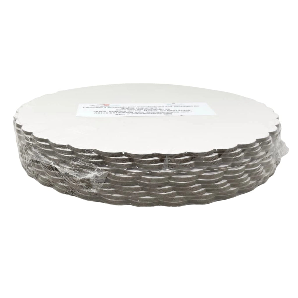 10 basi per torte extra resistenti, 25 cm x 3 mm (bianco)