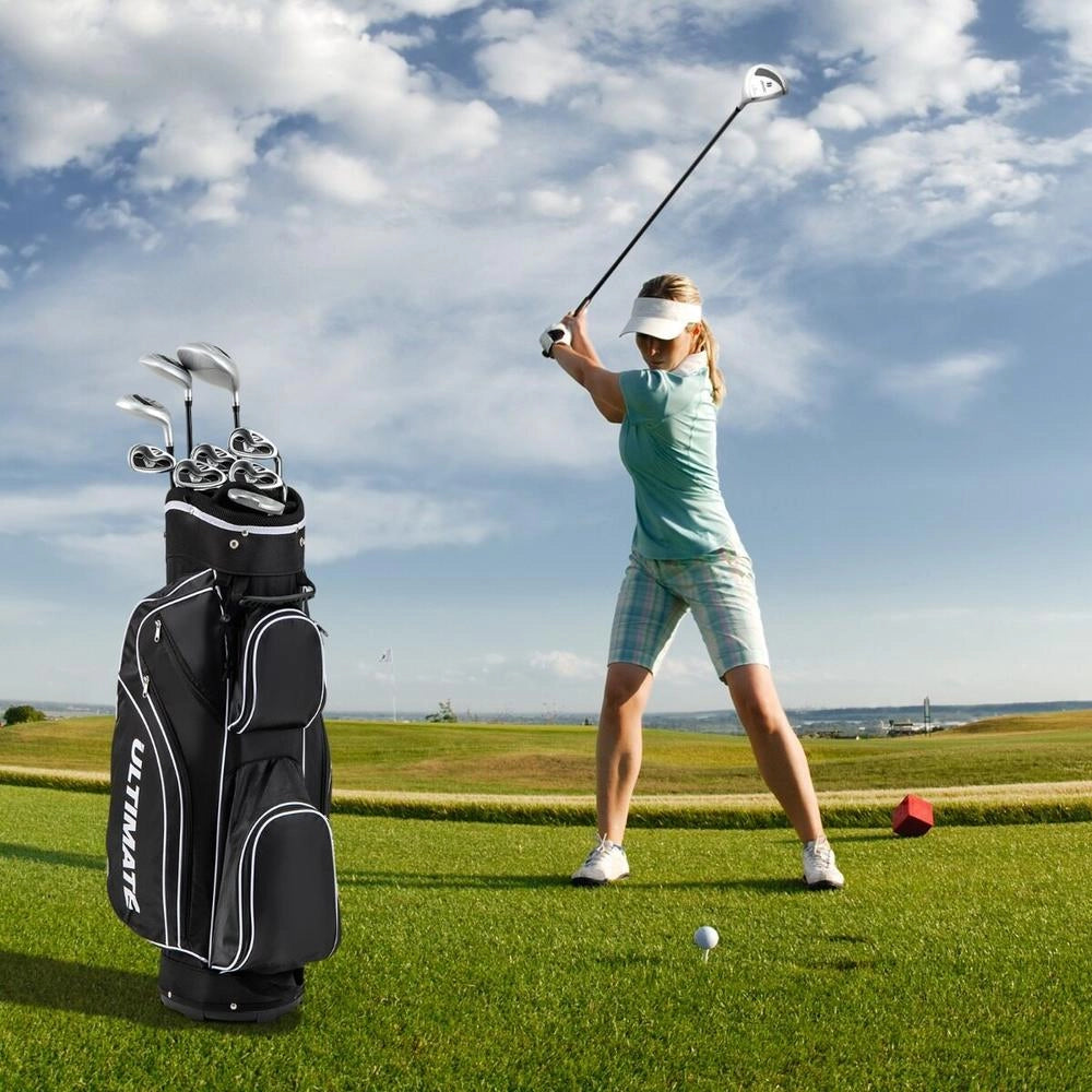 Set Completo di Mazze da Golf per Donna Destrorsa con Sacca da Trasporto Nero Leggero e Resistente