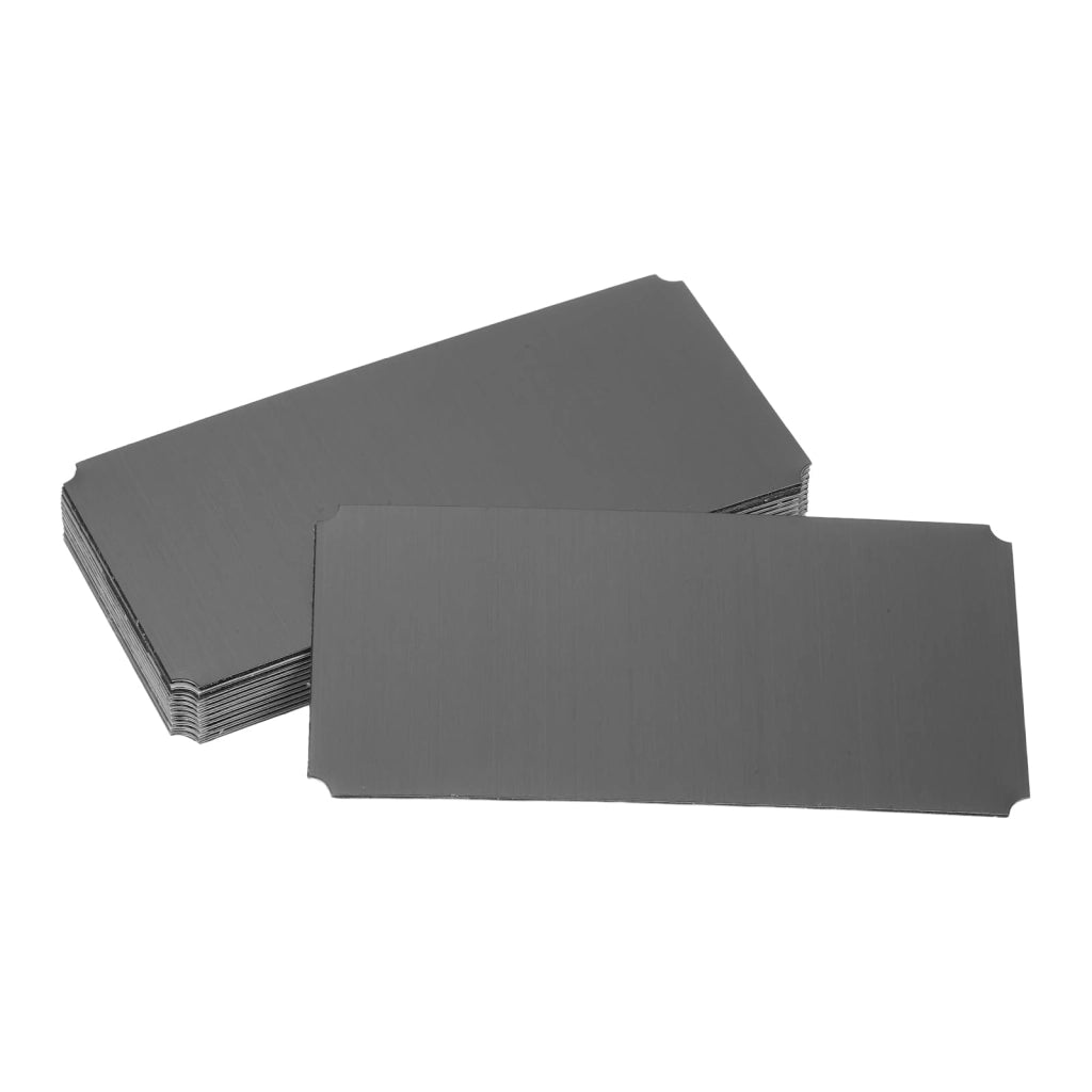 Targhette identificative, 12 pezzi, dimensioni 100x50 mm, in alluminio, con incisione laser