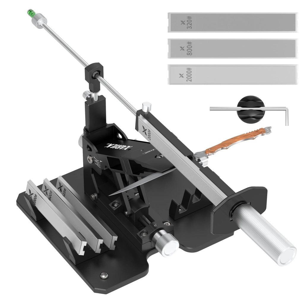 Sistema professionale per affilare coltelli GEN 2 con 3 pietre diamantate (320/800/2000), alluminio, angolo regolabile 10°-30°