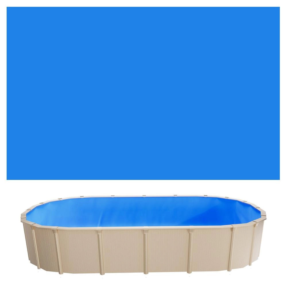 Rivestimento Liner per Piscina Fuori Terra Ovale 360 x 623 cm, Telo Interno in Vinile Blu con Bordo a Incastro, Altezza 120 cm