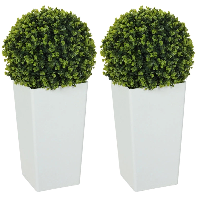 Set 2 Sfere di Eucalipto Artificiale 65 cm, Pianta Finta con Protezione UV, 330 Foglie in Vaso, Verde