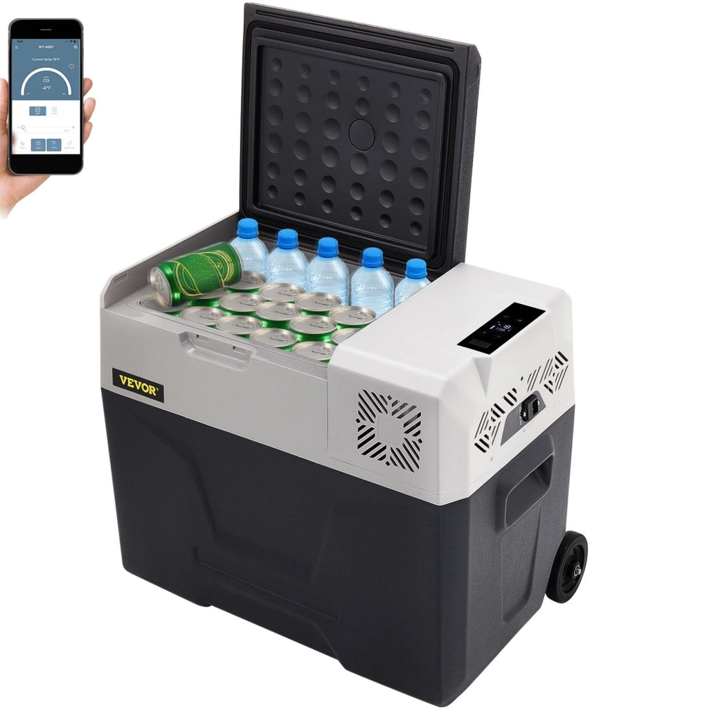 Mini frigorifero portatile 40L con congelatore a compressore, schermo LED digitale, 12 V / 24 V DC e 220 V AC, per auto, camion, barca e campeggio