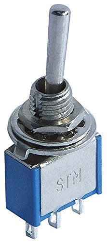 Interruttore a levetta miniaturizzato, 250V/3A, 3 poli, con posizione "on/off/on"