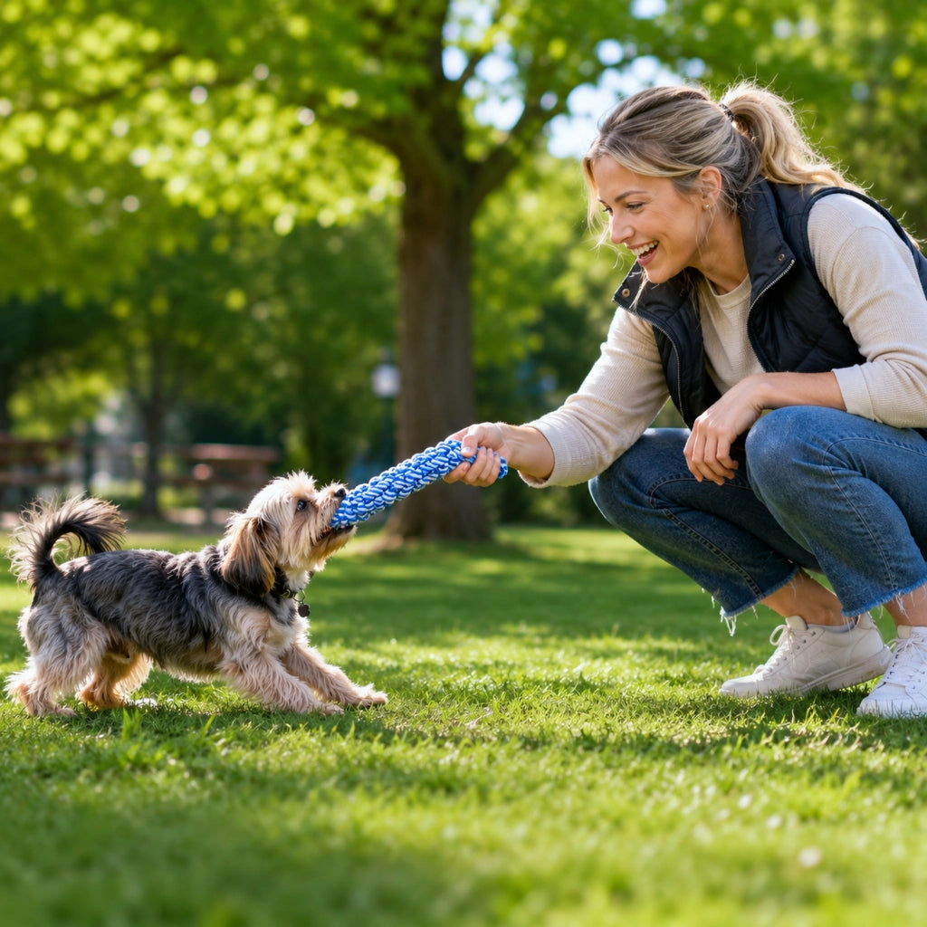 Set di 11 giochi da masticare per cani con corde, palline e frisbee