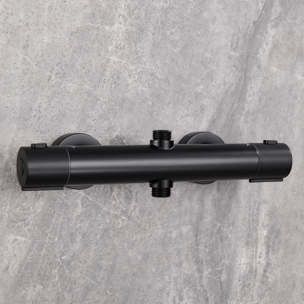 Termostato per miscelatore doccia, 2 uscite con attacco G1/2, regolabile da 135 a 165 mm, finitura cromata