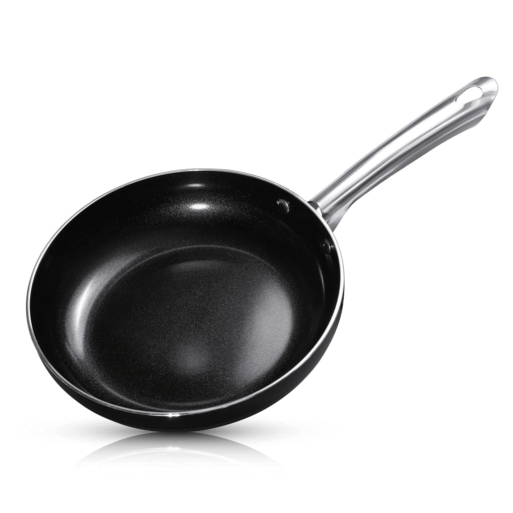 Padella da 24 cm, con rivestimento antiaderente, adatta per induzione, manico in acciaio inossidabile