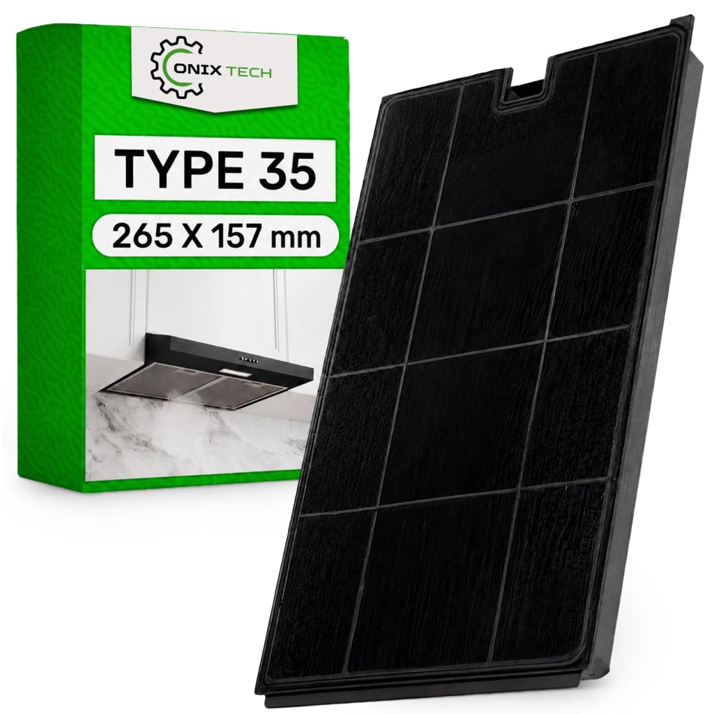 Filtro antiodore per cappa aspirante, modello 35, dimensioni 265 x 157 mm