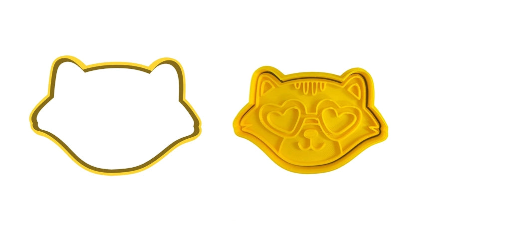 Stampino a forma di gatto con occhiali a cuore, 10 cm, e timbro decorativo