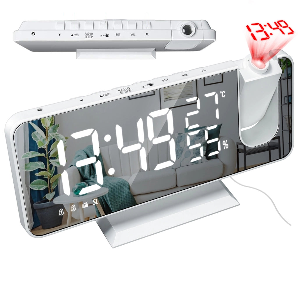 Sveglia digitale con radio FM, proiezione e display LED
