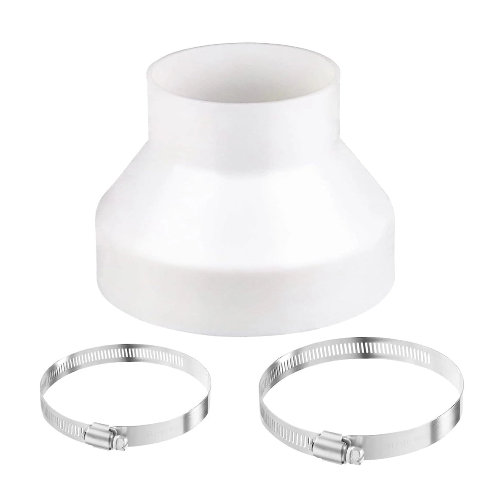 Adattatore da 150 mm a 100 mm, in ABS/acciaio inossidabile, con morsetti