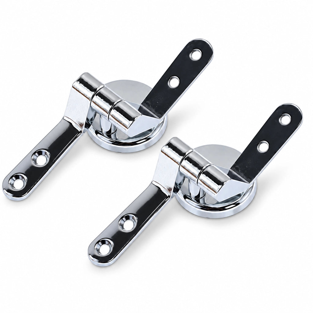 2 Cerniere Copriwater WC Metallo 4 e 4,5 cm con Viti e Raccordi 52882