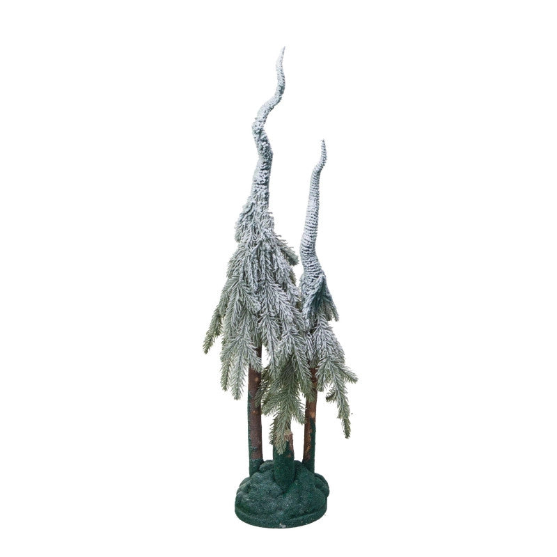 Albero plastica coppia innevato verde cm30h88