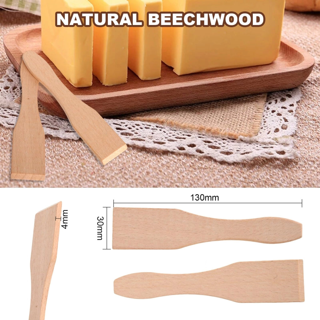 Spatole per raclette in legno di faggio, confezione da 12, dimensioni 13x4 cm