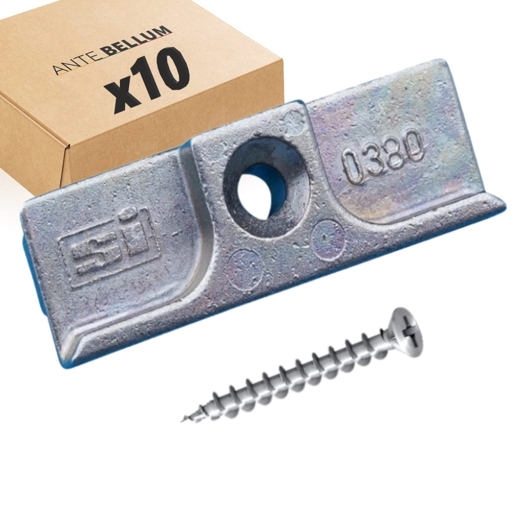 Rostro tipo A0380 per Favorit/Titan, 10 pezzi, titanio-argento, incl. materiale di fissaggio