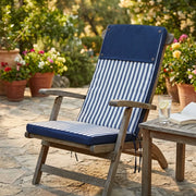 Cuscino da Esterno a Righe in Poliestere Alto 115 Blu