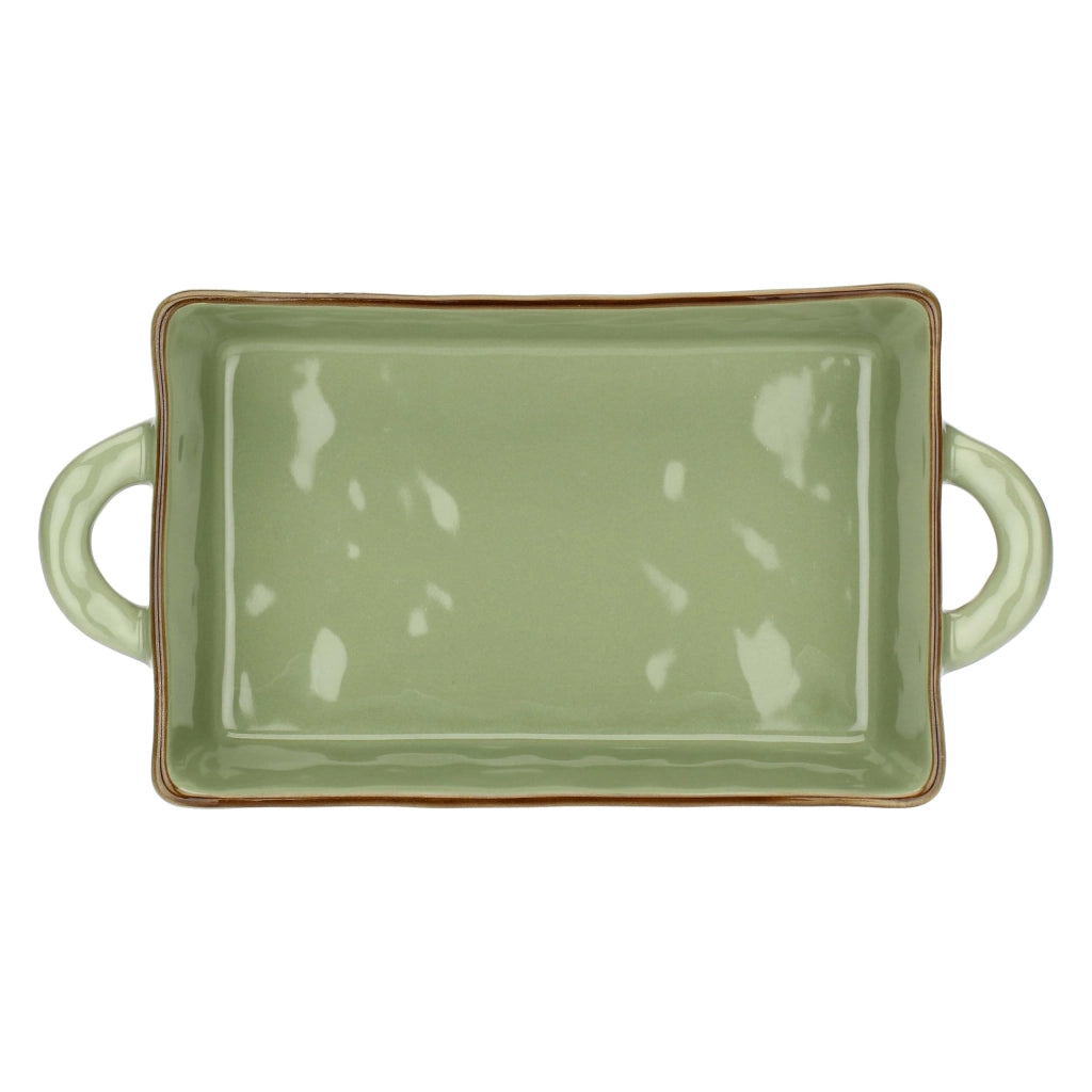 Teglia da forno in Vetroceramica, dimensioni 29x15x6 cm, colore verde, peso 2 kg