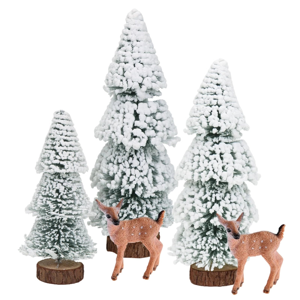 5 mini statuine a forma di candela, raffiguranti cervi, alte tra i 15 e i 25 cm, decorazioni natalizie artificiali per l'albero