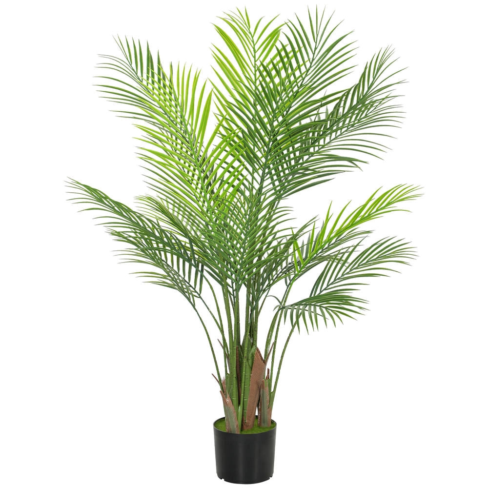 Palma Areca artificiale 120cm pianta finta con vaso 22 foglie PE resistente UV per casa soggiorno ufficio