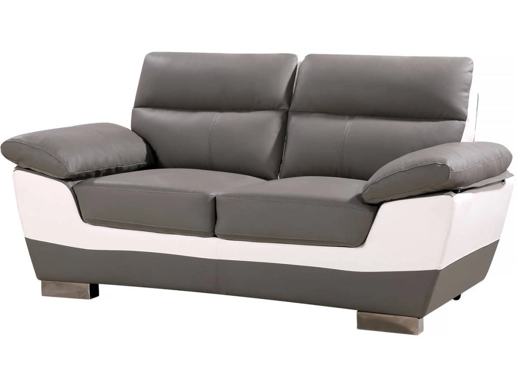 Divano in pelle rigenerata / PVC "DALLAS" - 2 posti - Bianco