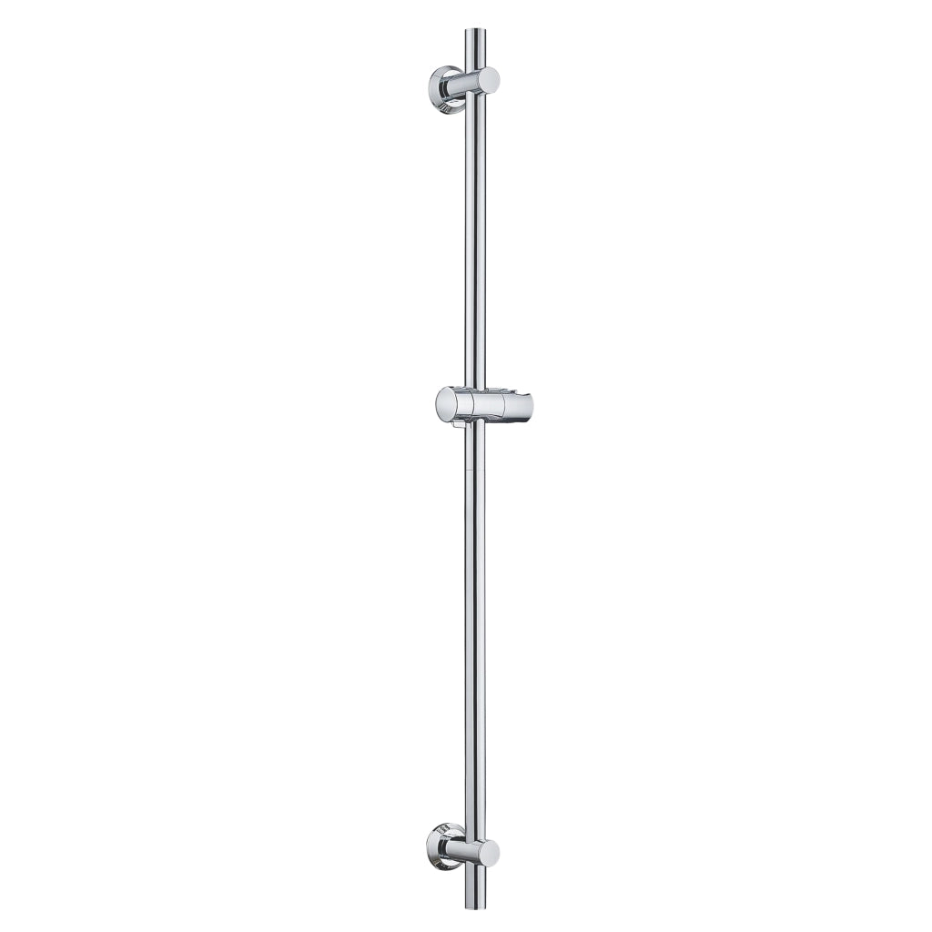 Barra doccia in acciaio inox 100 cm con supporto regolabile per soffione, compatibile con fori esistenti, adatta per soffioni standard, cromata