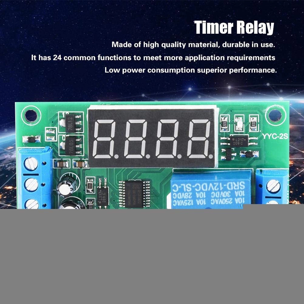 Temporizzatore YYC-2S a 12V, regolabile, in plastica, con LED, per elettrovalvole